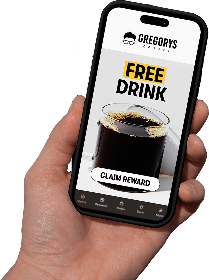 Gregorys Coffee App — claim your free drink